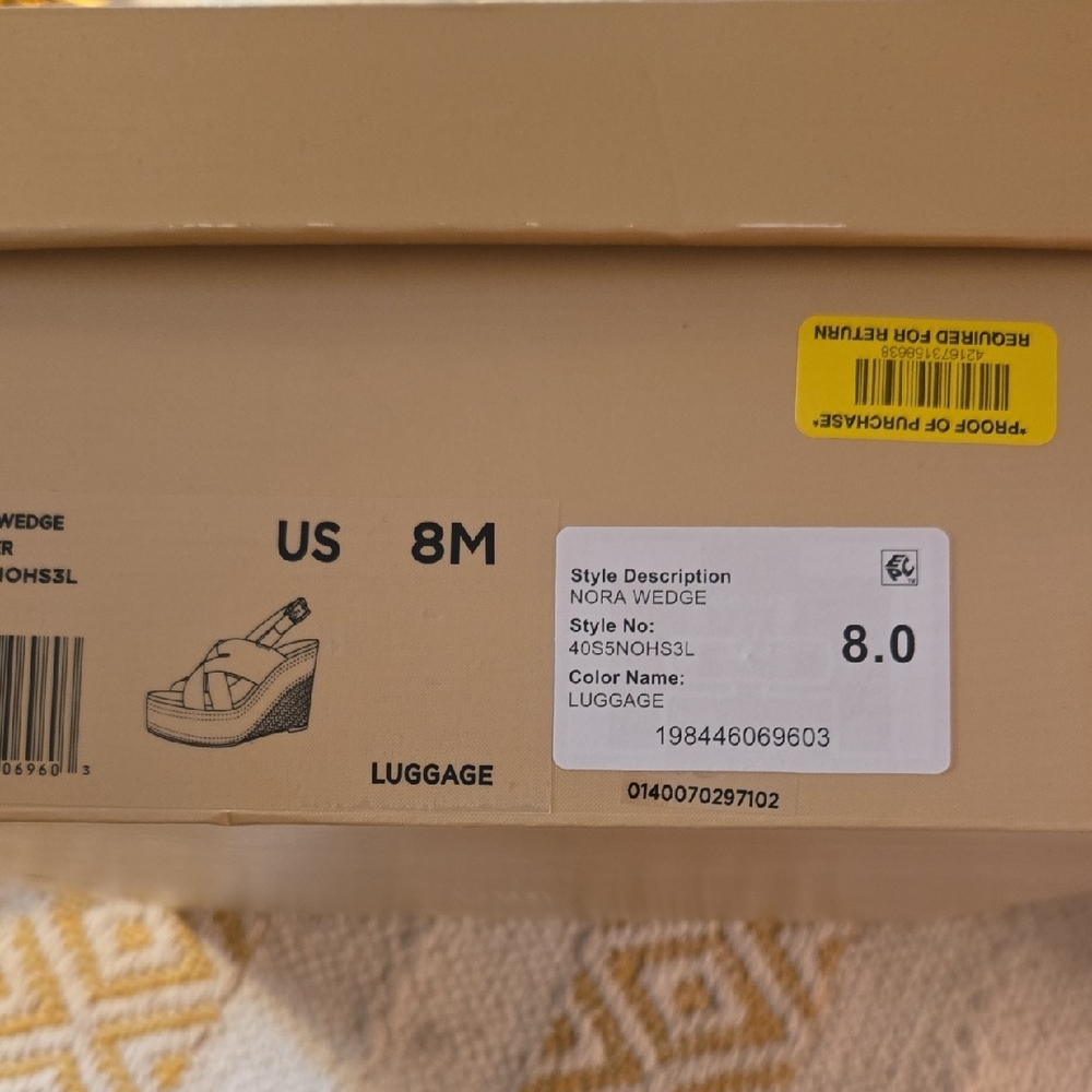 NWT Michael Kors Tan Wedge Sandals 8 - Picture 8 of 9